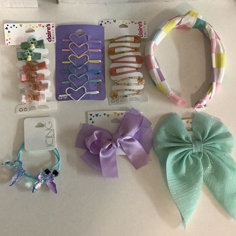 Claire’s Colorful Hair Accessories Bundle New